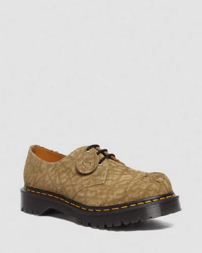 Dr. Martens 1461 Bex Made In England Emboss Suede Oxford Shoes Savannah Tan In Beige