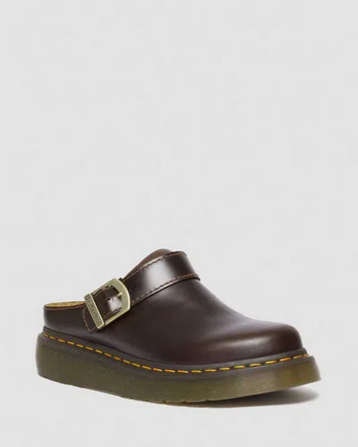 Dr. Martens' Herren Laketen Leder Plateau Mules Schuhe In Braun