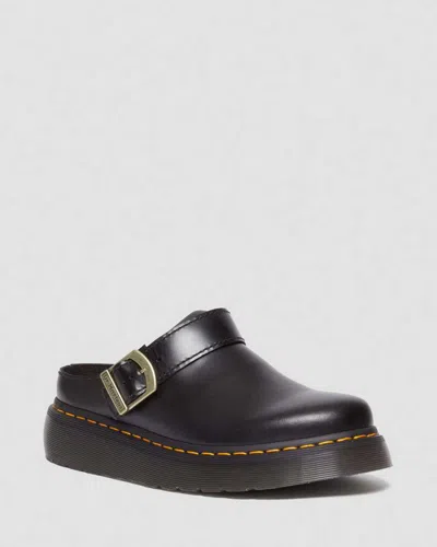 Dr. Martens' Herren Laketen Leder Plateau Mules Schuhe In Schwarz