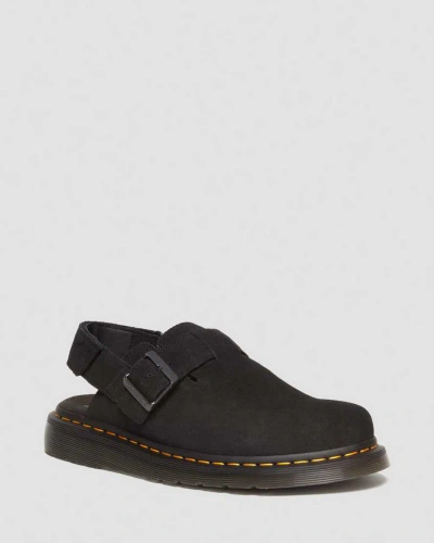 Dr. Martens' Jorge Ii Suede Slingback Mules In Black