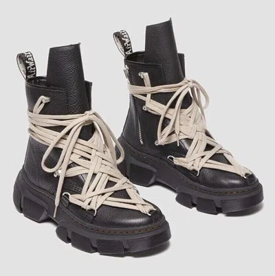 Pre-owned Dr. Martens' Rick Owens × Dr. Martens 1460 Dmxl Mega Lace Boot Black Men's Size