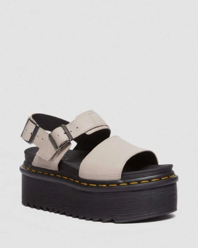 Dr. Martens' Voss Pisa Leather Platform Sandals In Cream