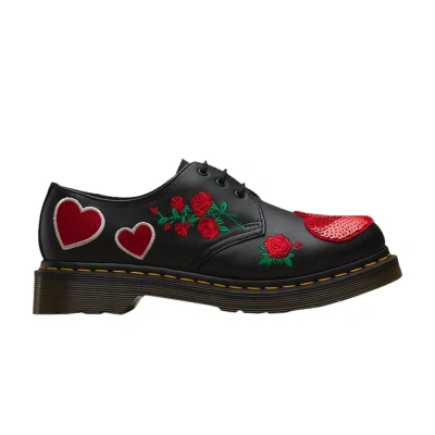Pre-owned Dr. Martens' Wmns 1461 'sequin Hearts' In Black