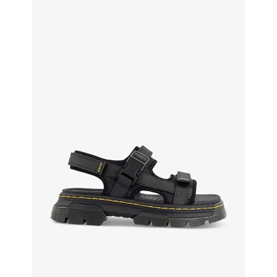 Dr. Martens' Dr. Martens Womens Black Forster Contrast-stitch Woven Sandals