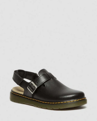 Dr. Martens' Youth Jorgie Leather Slingback Mules In Black