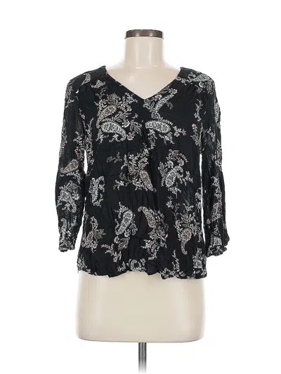Pre-owned Dr2 3/4 Sleeve Blouse In Black