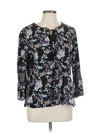 Pre-owned Dr2 3/4 Sleeve Blouse In Black
