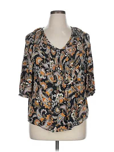 Pre-owned Dr2 3/4 Sleeve Blouse In Black