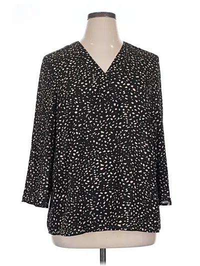 Pre-owned Dr2 3/4 Sleeve Blouse In Black
