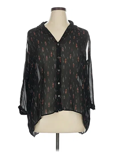 Pre-owned Dr2 3/4 Sleeve Blouse In Black