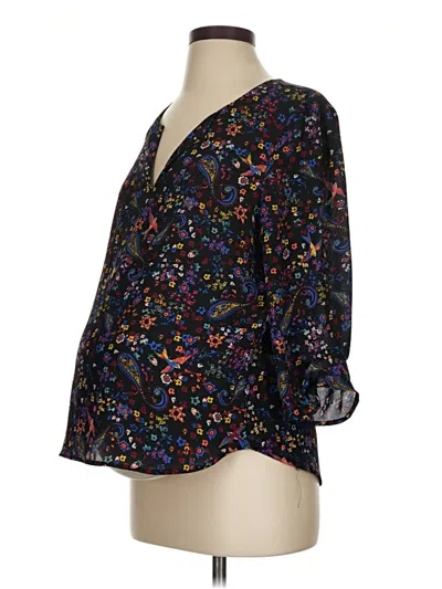 Pre-owned Dr2 3/4 Sleeve Blouse In Black