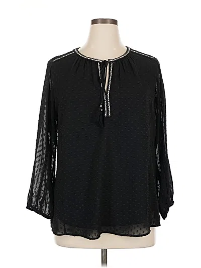 Pre-owned Dr2 3/4 Sleeve Blouse In Black