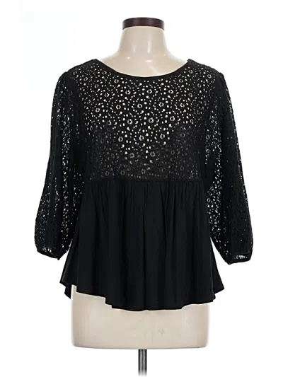 Pre-owned Dr2 3/4 Sleeve Blouse In Black