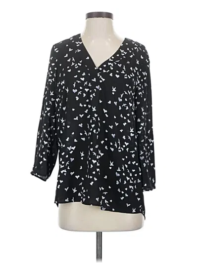 Pre-owned Dr2 3/4 Sleeve Blouse In Black