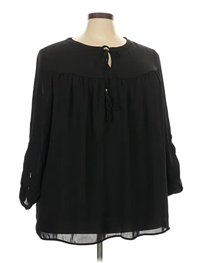 Pre-owned Dr2 3/4 Sleeve Blouse In Black