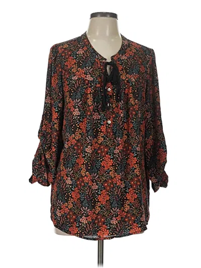 Pre-owned Dr2 3/4 Sleeve Blouse In Black