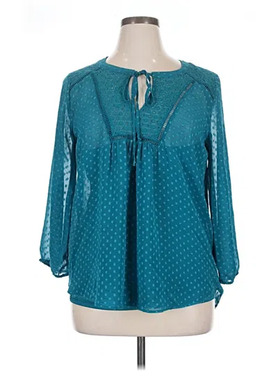 Pre-owned Dr2 3/4 Sleeve Blouse In Blue