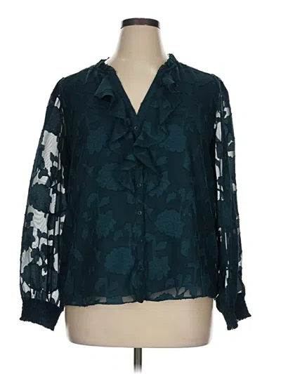 Pre-owned Dr2 3/4 Sleeve Blouse In Blue