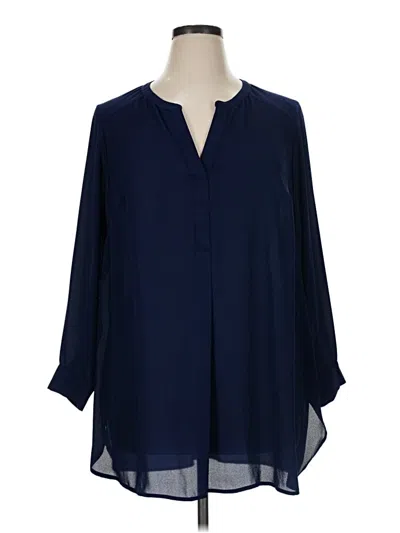 Pre-owned Dr2 3/4 Sleeve Blouse In Blue