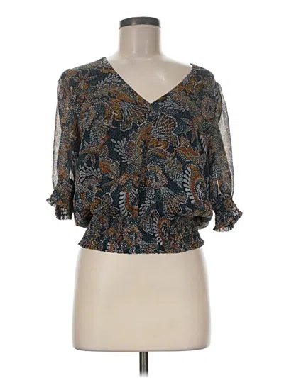 Pre-owned Dr2 3/4 Sleeve Blouse In Blue