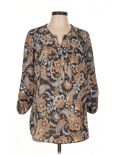 Pre-owned Dr2 3/4 Sleeve Blouse In Brown