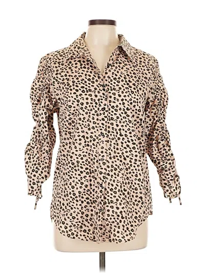 Pre-owned Dr2 3/4 Sleeve Blouse In Brown