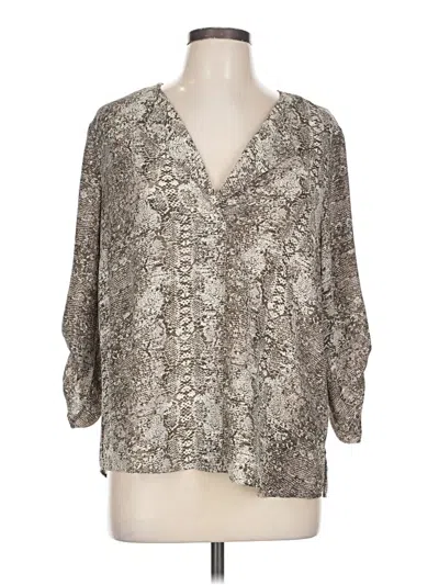 Pre-owned Dr2 3/4 Sleeve Blouse In Brown