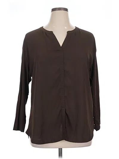 Pre-owned Dr2 3/4 Sleeve Blouse In Brown