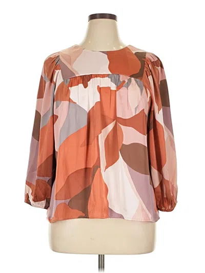 Pre-owned Dr2 3/4 Sleeve Blouse In Burgundy