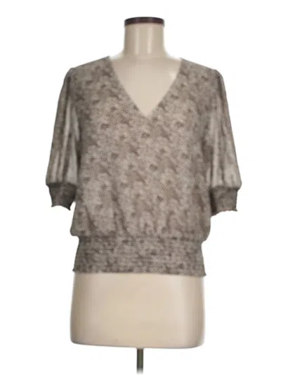 Pre-owned Dr2 3/4 Sleeve Blouse In Gray