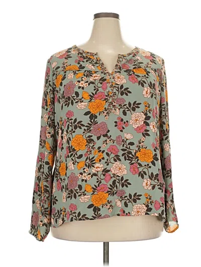 Pre-owned Dr2 3/4 Sleeve Blouse In Gray