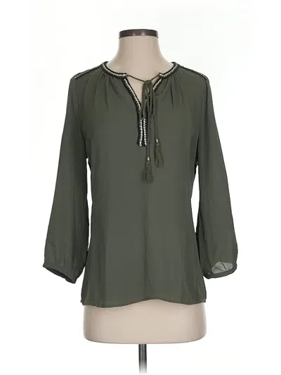 Pre-owned Dr2 3/4 Sleeve Blouse In Green