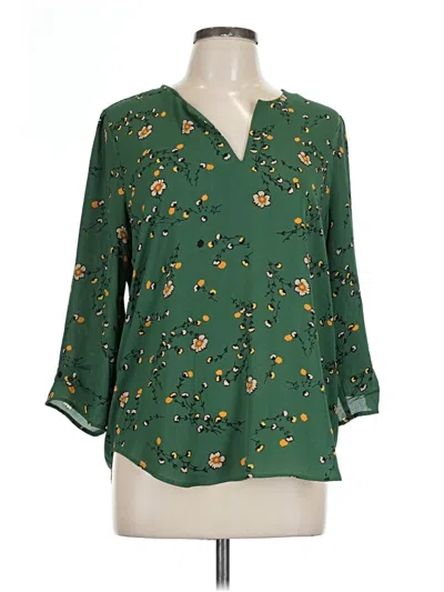 Pre-owned Dr2 3/4 Sleeve Blouse In Green