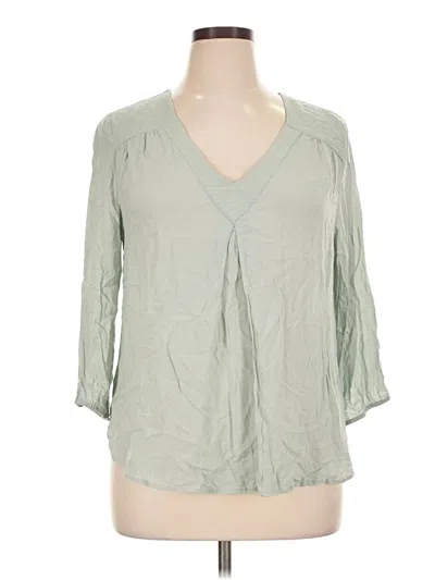 Pre-owned Dr2 3/4 Sleeve Blouse In Green
