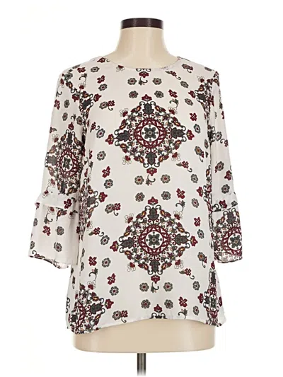 Pre-owned Dr2 3/4 Sleeve Blouse In Ivory