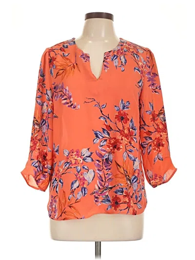 Pre-owned Dr2 3/4 Sleeve Blouse In Orange