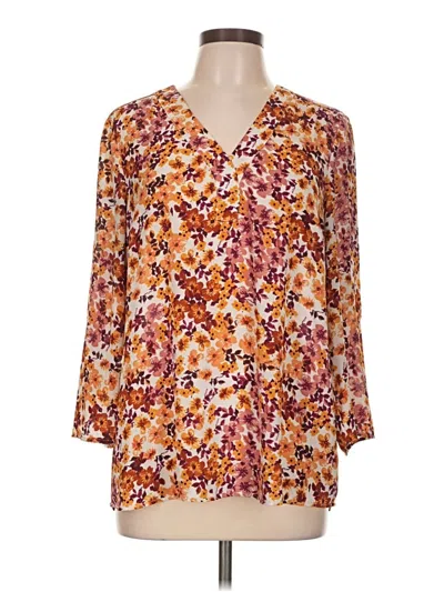 Pre-owned Dr2 3/4 Sleeve Blouse In Orange