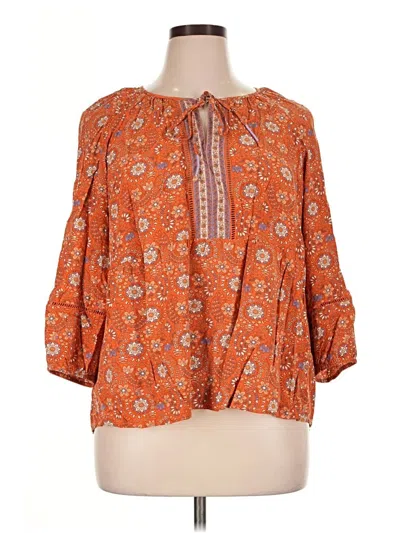 Pre-owned Dr2 3/4 Sleeve Blouse In Orange