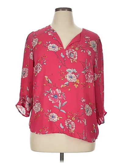 Pre-owned Dr2 3/4 Sleeve Blouse In Pink