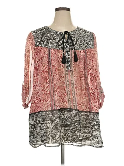 Pre-owned Dr2 3/4 Sleeve Blouse In Pink