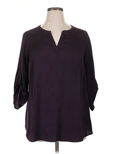 Pre-owned Dr2 3/4 Sleeve Blouse In Purple