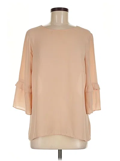 Pre-owned Dr2 3/4 Sleeve Blouse In Tan
