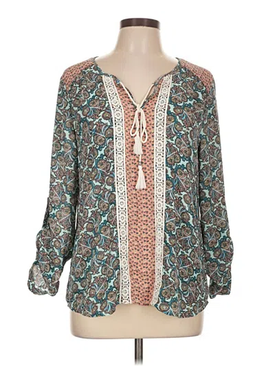 Pre-owned Dr2 3/4 Sleeve Blouse In Teal