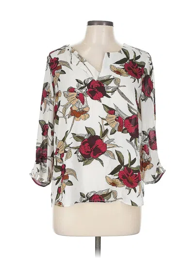 Pre-owned Dr2 3/4 Sleeve Blouse In White