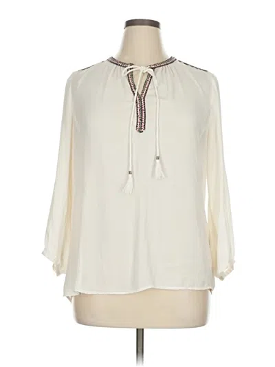 Pre-owned Dr2 3/4 Sleeve Blouse In White