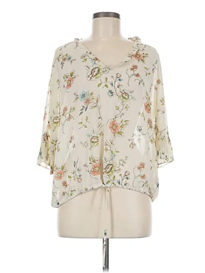 Pre-owned Dr2 3/4 Sleeve Blouse In White