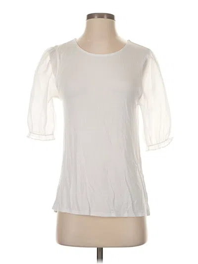 Pre-owned Dr2 3/4 Sleeve Top Ivory Crew Neck Tops