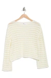Dr2 By Daniel Rainn Bell Sleeve Open Knit Sweater In Natural