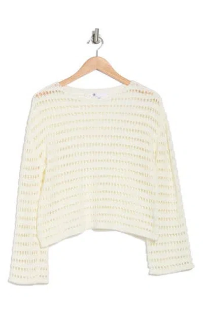 Dr2 By Daniel Rainn Bell Sleeve Open Knit Sweater In Natural