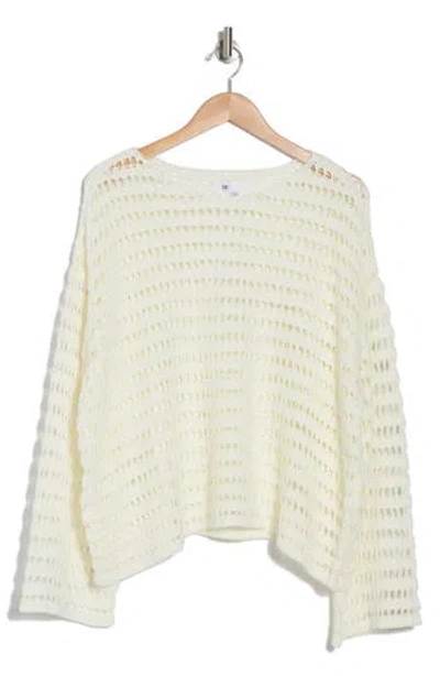 Dr2 By Daniel Rainn Bell Sleeve Pointelle Sweater In Natural